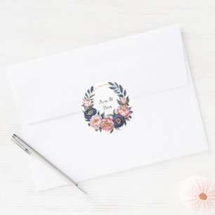 Adesivo Casamento Azul Blush e Marinho