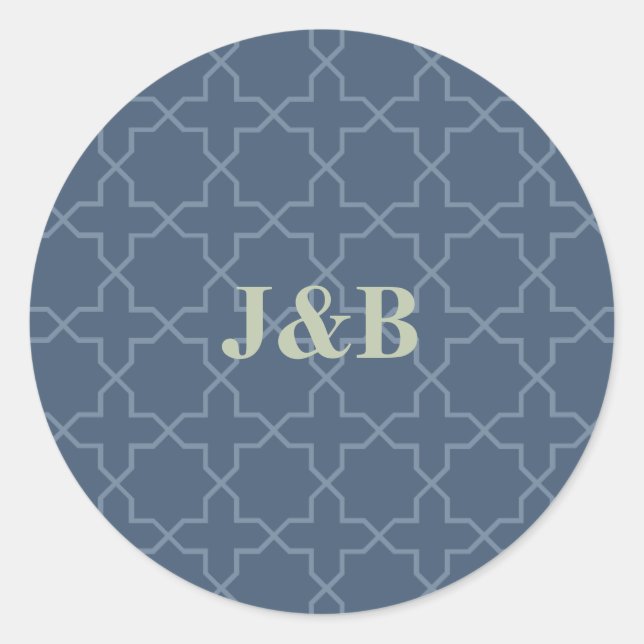 Adesivo Casamento Azul com Padrão de Trabalho de Latência (Frente)