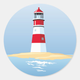 Adesivo Casamento Azul de Verão de Praia de Farol Náutic