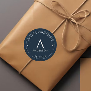 Adesivo Casamento Azul do Marinho Moderno Elegante