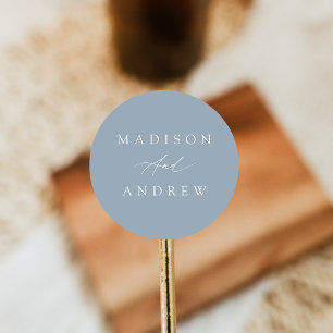 Adesivo Casamento Azul Elegante de Caligrafia