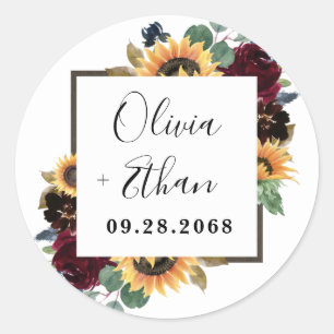 Adesivo Casamento Azul Marinho Vermelho Borgonha e Rosas