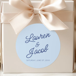 Adesivo Casamento Azul Minimalista Moderno Minimalista