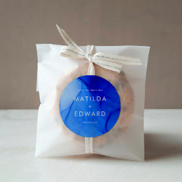 Adesivo Casamento Azul-Navy Negrito Moderno Personalizado 