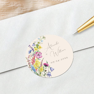 Adesivo Casamento Beige Boho Floral de Flores Silvestres