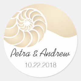 Adesivo Casamento Beige Nautilus Shell Beach