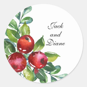 Adesivo Casamento Berry Watercolor Stems