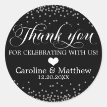 Casamento Black Sprinkle Silver Obrigado Cl