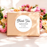 Adesivo Casamento Black White Obrigado<br><div class="desc">Casamento,  obrigado,  fique em preto e branco. Verifique a coleção de armazenamento abaixo para obter itens correspondentes.</div>