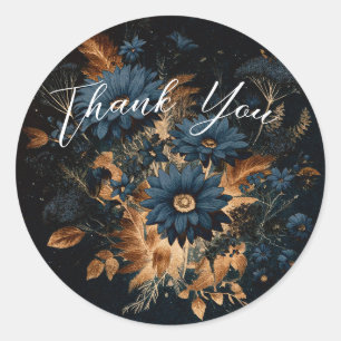 Adesivo Casamento Boho Glam Rústico Dourado e Azul-Marinho