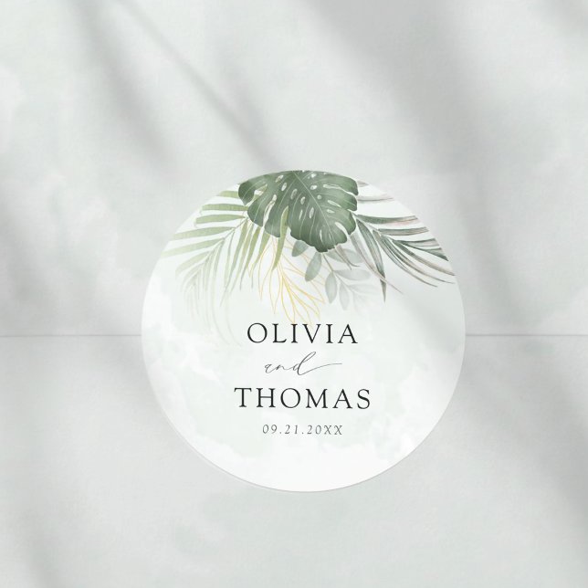 Adesivo Casamento Boho Verde Palms Costeiro (Criador carregado)