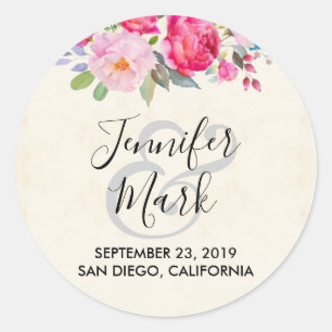 Adesivo Casamento bonito da beira do rosa e da peônia do