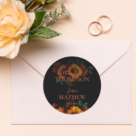Adesivo Casamento Bonito Floral Rustic Black Burnt Orange