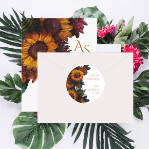 Adesivo Casamento Bonito Floral Rustic-Burnt Orange