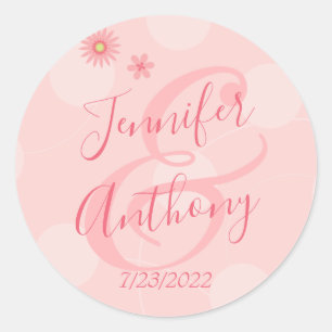 Adesivo Casamento Bonito Rosa Floral Personalizado