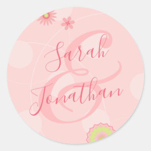 Adesivo Casamento Bonito Rosa Floral Personalizado