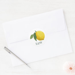Adesivo Casamento Botânico de Limão Elegante