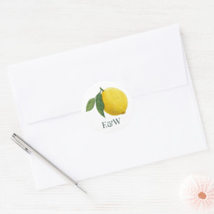 Adesivo Casamento Botânico de Limão Elegante