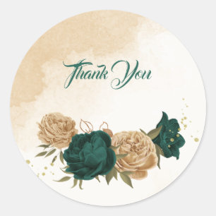 Adesivo Casamento botânico de ouro verde-esmeralda