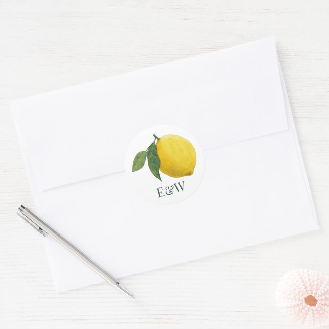 Adesivo Casamento Botânico Elegante Lemon (Envelope)