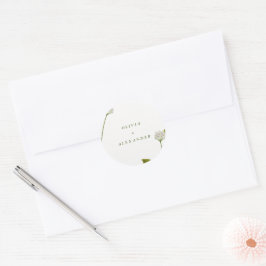 Adesivo Casamento Botânico Floral Branco Elegante