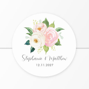 Adesivo Casamento Botânico Floral das Rosas Rosa Escamosas
