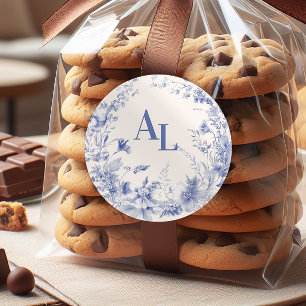 Adesivo Casamento Botânico Floral de Chinoiserie Azul