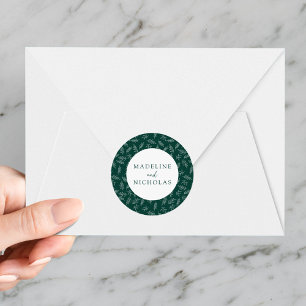Adesivo Casamento Botânico Minimalista Moderno Verde
