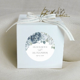 Adesivo Casamento Botânico por Cor Floral Azul Dusty