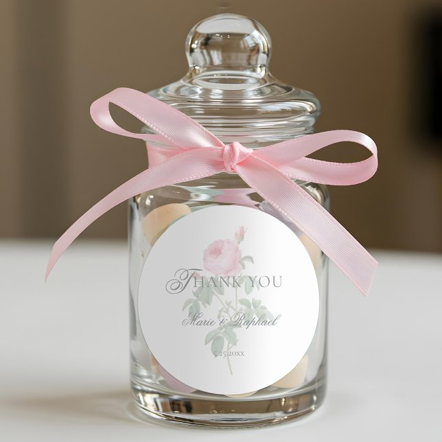 Adesivo Casamento Botânico Rosa Francês Chic Romântico (Criador carregado)