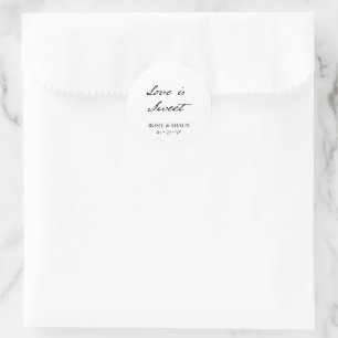 Adesivo Casamento Branco da Caligrafia Minimalista de Scri