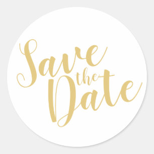 Adesivo Casamento Branco e Dourado de Script Moderno Salve