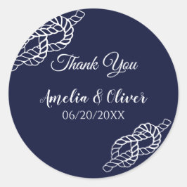 Adesivo Casamento Branco E Marinho Da Corda Náutica Com O