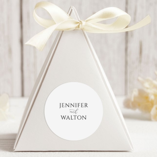 Adesivo Casamento branco Elegante Simples (Criador carregado)