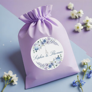 Adesivo Casamento Branco Floral de Watercolor Torre Paris