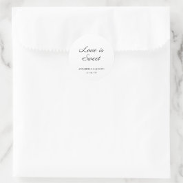 Adesivo Casamento Branco Formal Minimalista de Script Eleg