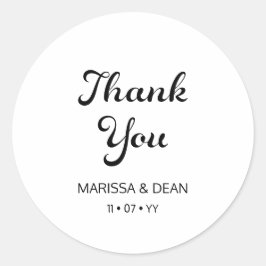 Adesivo Casamento Branco Minimalista do Script Moderno do