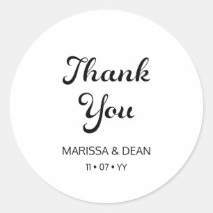 Adesivo Casamento Branco Minimalista do Script Moderno do