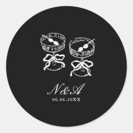 Adesivo Casamento Branco Negro da Caligrafia Moderna