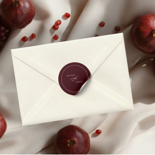 Adesivo Casamento Burgundy Elegante
