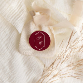 Adesivo Casamento Burgundy Xadrez Retro Elegante