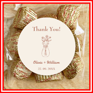 Adesivo Casamento Burnt Orange Boho Favorece Coração