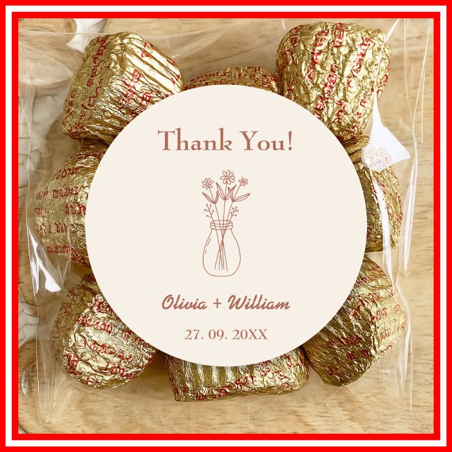 Adesivo Casamento Burnt Orange Boho Favorece Coração (Criador carregado)