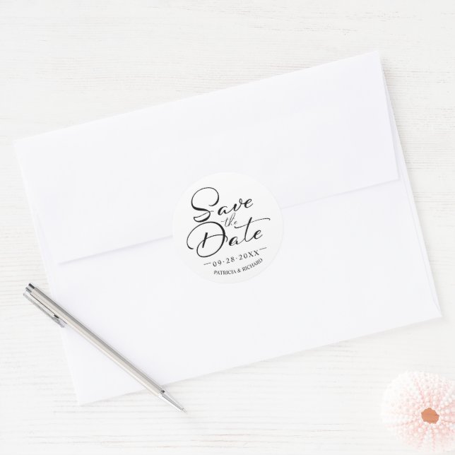 Adesivo Casamento Caligrafia Chic Salvar A Data (Envelope)