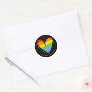Adesivo Casamento Cardíaco LGBTQ do Orgulho Rainbow