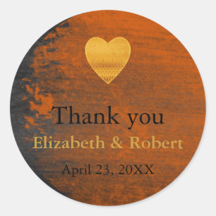 Adesivo Casamento Cardíaco Moderno com Folha de Ouro, Obr