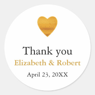 Adesivo Casamento Cardíaco Moderno com Folha de Ouro, Obri