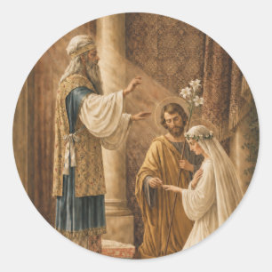 Adesivo Casamento Católico de Maria e José no Templo