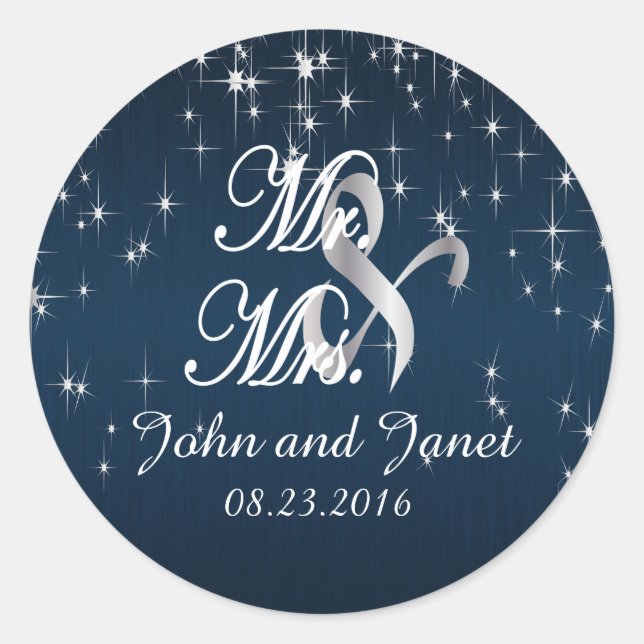 Adesivo Casamento Charming Star Struck em Azul Marinho 2 (Frente)
