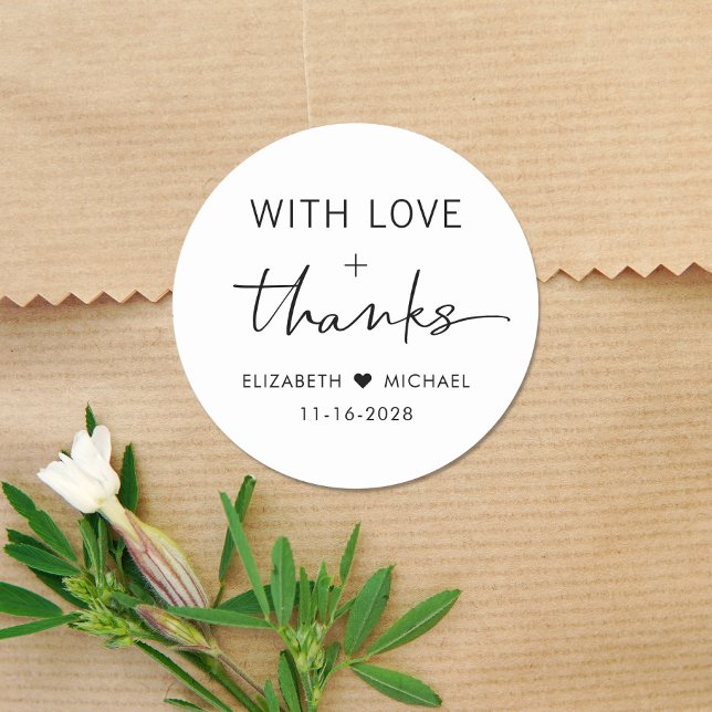 Adesivo Casamento Chic Amor E Obrigado (Criador carregado)